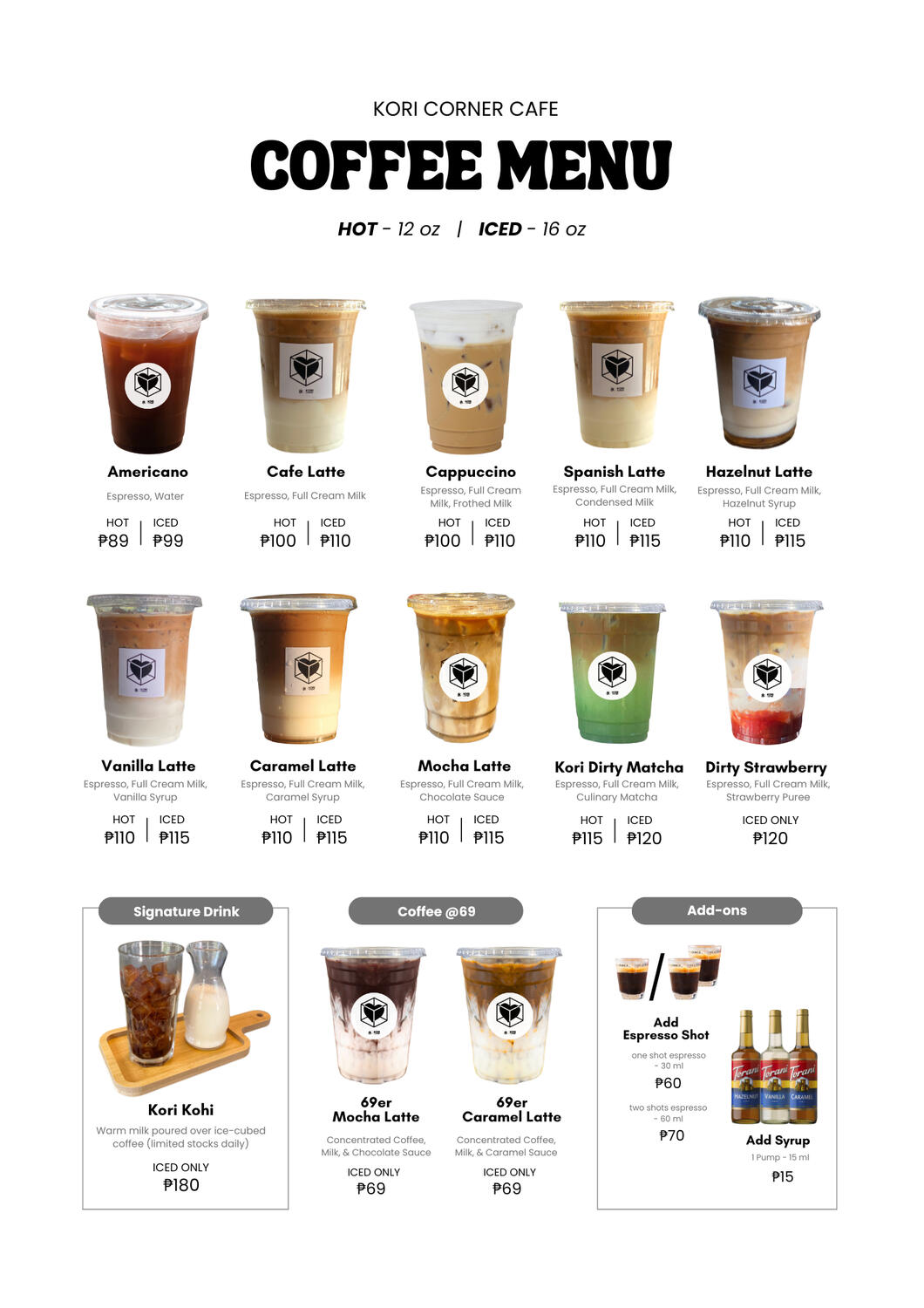 Drinks Menu